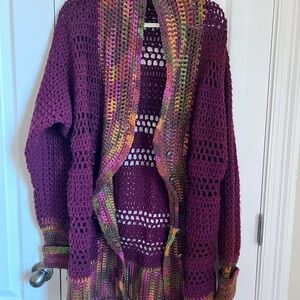 Cardigan Size XXL Women’s Chunky Coastal grandma Cottagecore Lagenlook Colorful